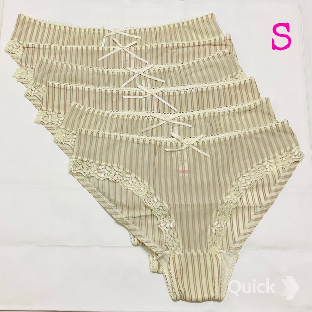 S - New 6 pcs Stripe Low-Rise Bikinis